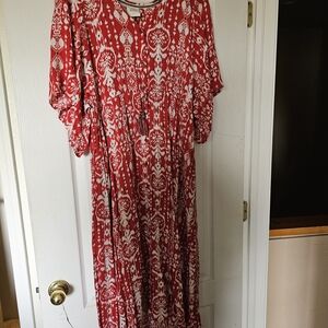 Knox Rose Red and White Maxi Dress